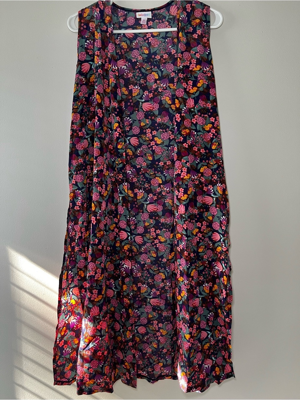 LuLaRoe Joy Longline Sleeveless Vest- Floral